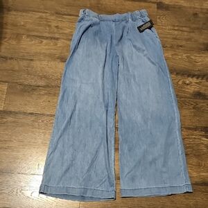 NWT Studio Park Light Blue Jeans Pants flare Wide Elastic Waist Medium Pregnancy